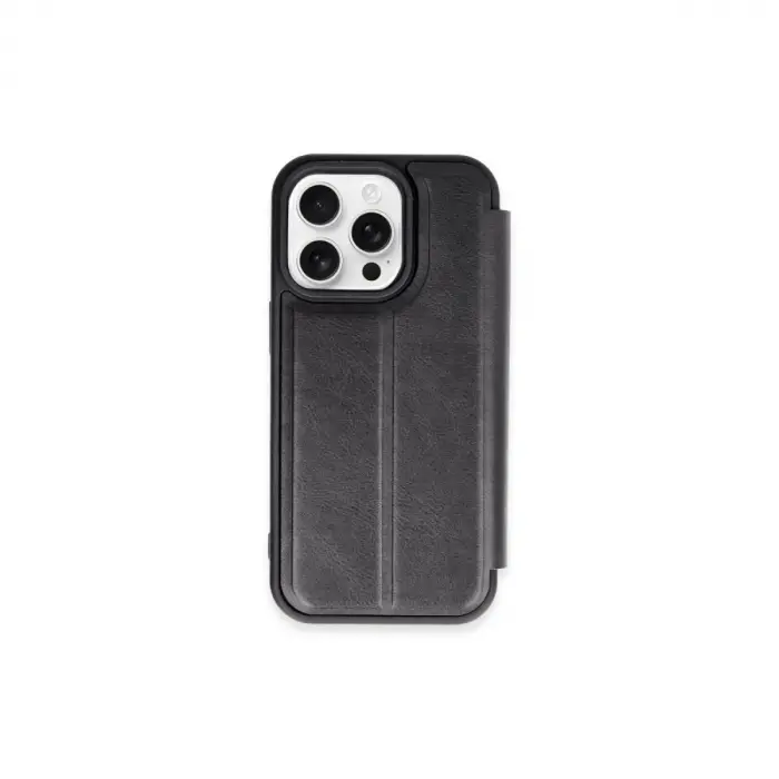 İphone 15 Pro Max Kılıf Flip Cover - Siyah