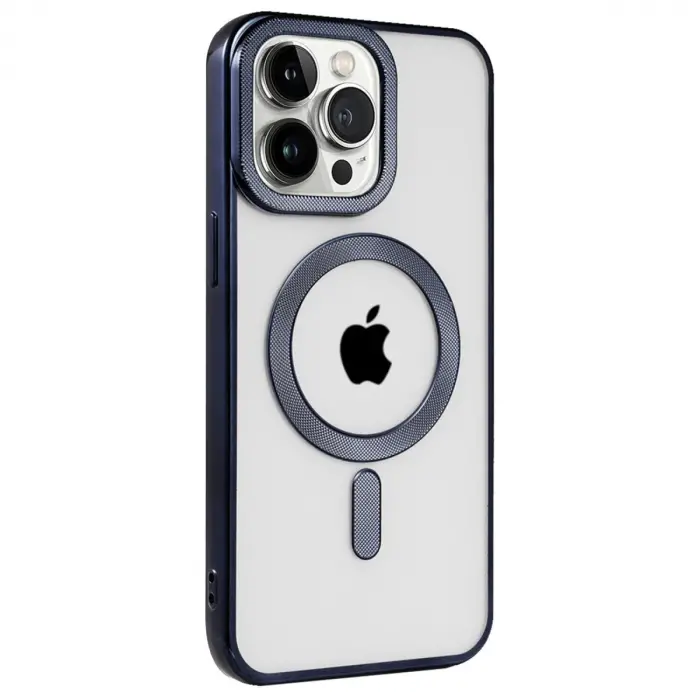 İphone 15 Pro Max Kılıf Kronos Magsafe Kapak - Lacivert