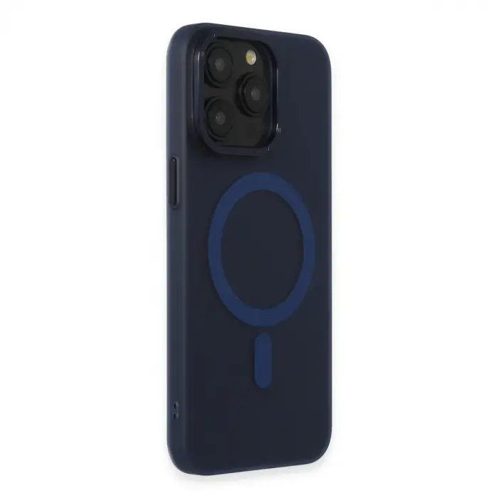 İphone 15 Pro Max Kılıf Lodos Magneticsafe Mat Kapak - Mavi