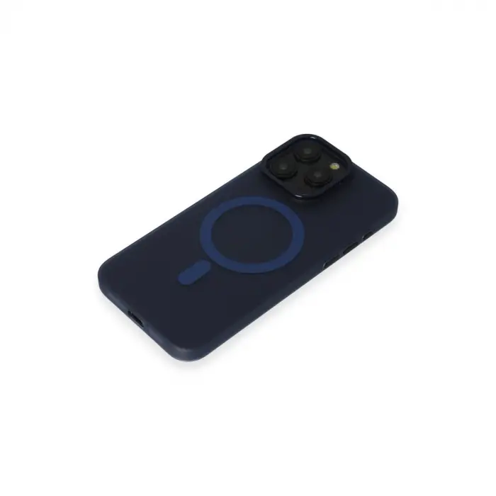 İphone 15 Pro Max Kılıf Lodos Magneticsafe Mat Kapak - Mavi