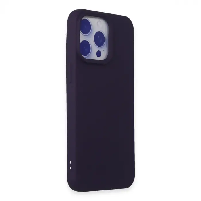 İphone 15 Pro Max Kılıf Nano İçi Kadife Silikon - Mor