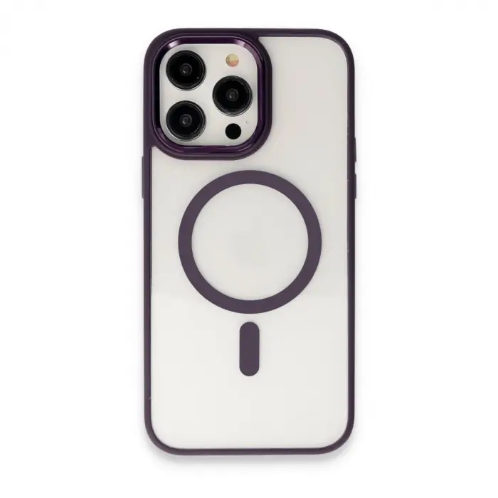 İphone 15 Pro Max Kılıf Room Magneticsafe Silikon - Derin Mor