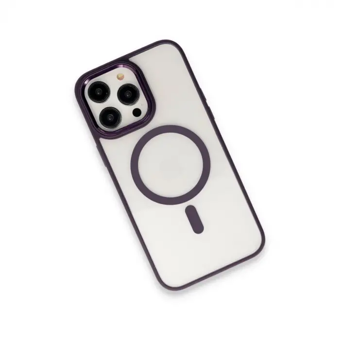 İphone 15 Pro Max Kılıf Room Magneticsafe Silikon - Derin Mor