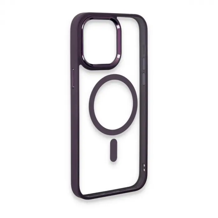 İphone 15 Pro Max Kılıf Room Magneticsafe Silikon - Derin Mor