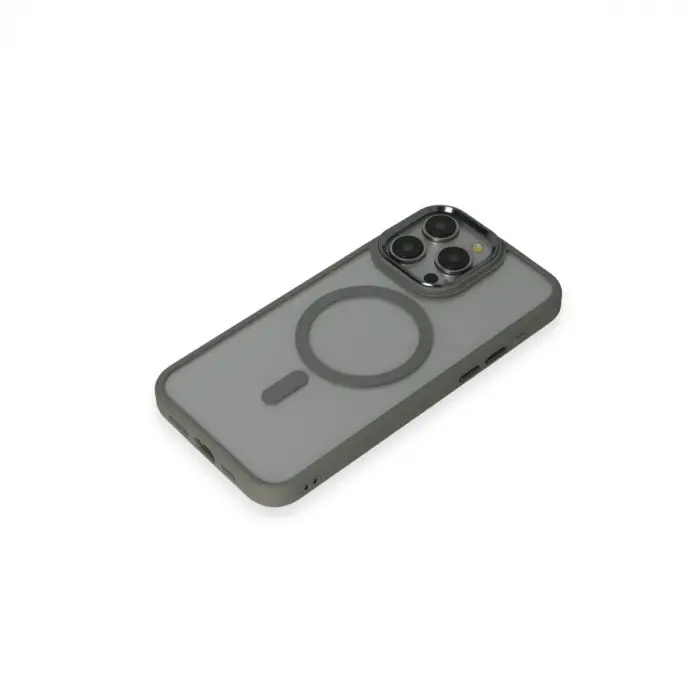 İphone 15 Pro Max Kılıf Room Magneticsafe Silikon - Gri