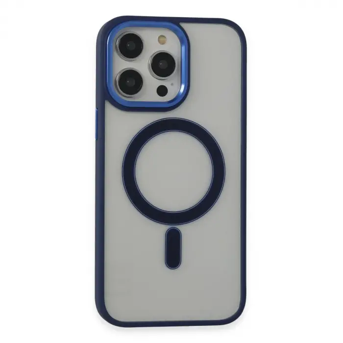 İphone 15 Pro Max Kılıf Room Magneticsafe Silikon - Lacivert