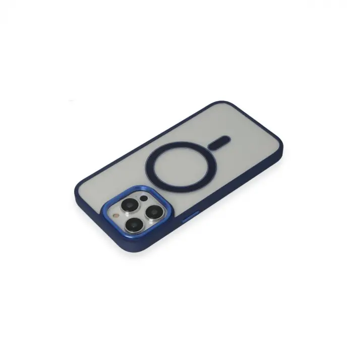İphone 15 Pro Max Kılıf Room Magneticsafe Silikon - Lacivert