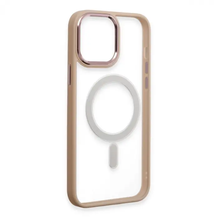 İphone 15 Pro Max Kılıf Room Magneticsafe Silikon - Pudra