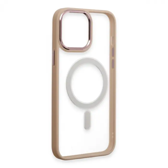 İphone 15 Pro Max Kılıf Room Magneticsafe Silikon - Pudra