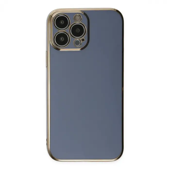 İphone 15 Pro Max Kılıf Volet Silikon - Mavi