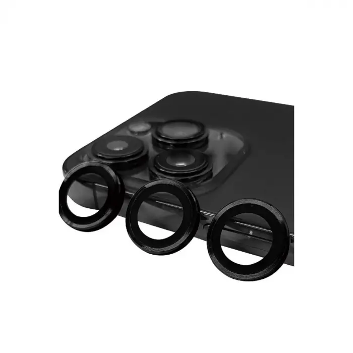 İphone 15 Pro Max Raze Metal Kamera Lens - Siyah
