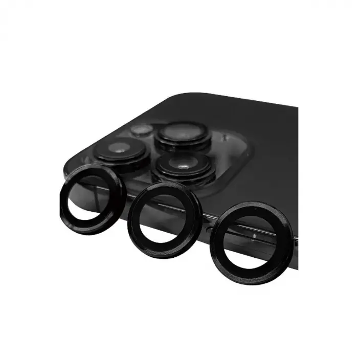 İphone 15 Pro Max Raze Metal Kamera Lens - Siyah
