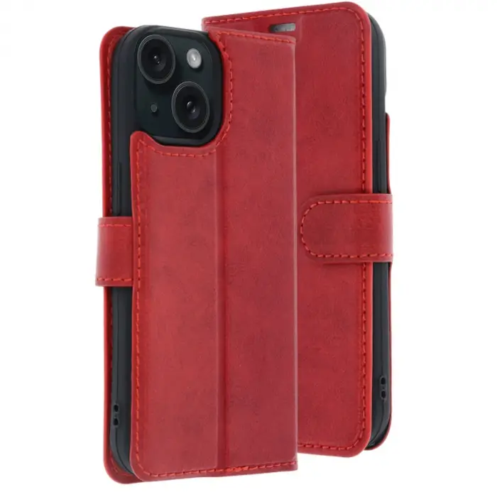 İphone 15 Trend S Plus Kapaklı Kılıf - Kırmızı