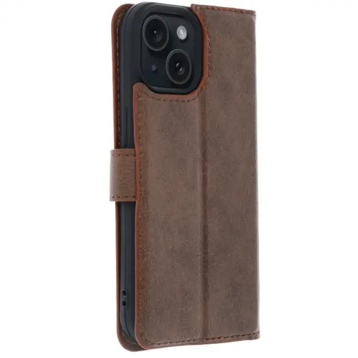 İphone 15 Trend S Plus Kapaklı Kılıf - Taba