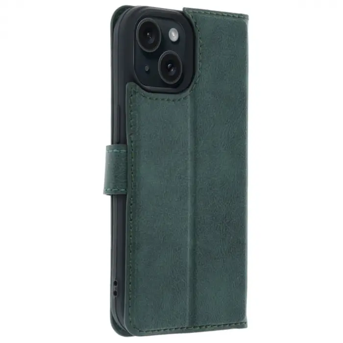 İphone 15 Trend S Plus Kapaklı Kılıf - Yeşil