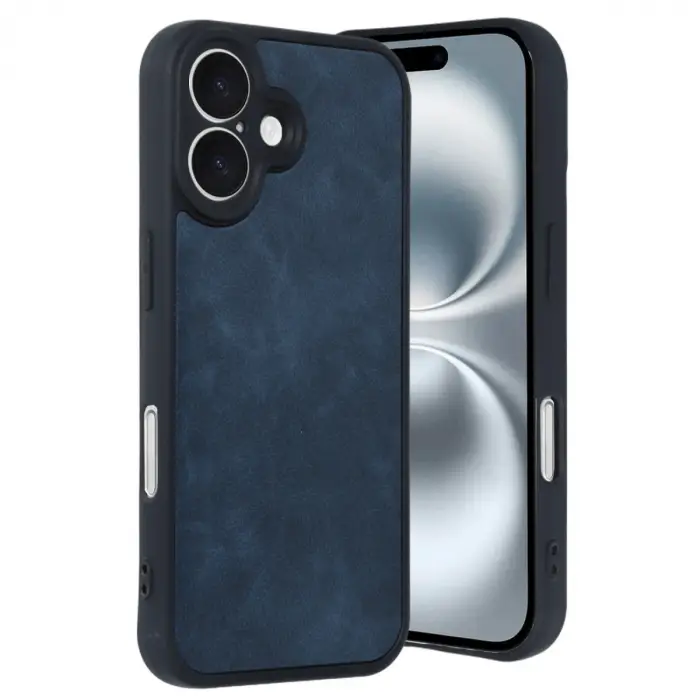 İphone 16 Kılıf Aras Deri Kapak - Lacivert