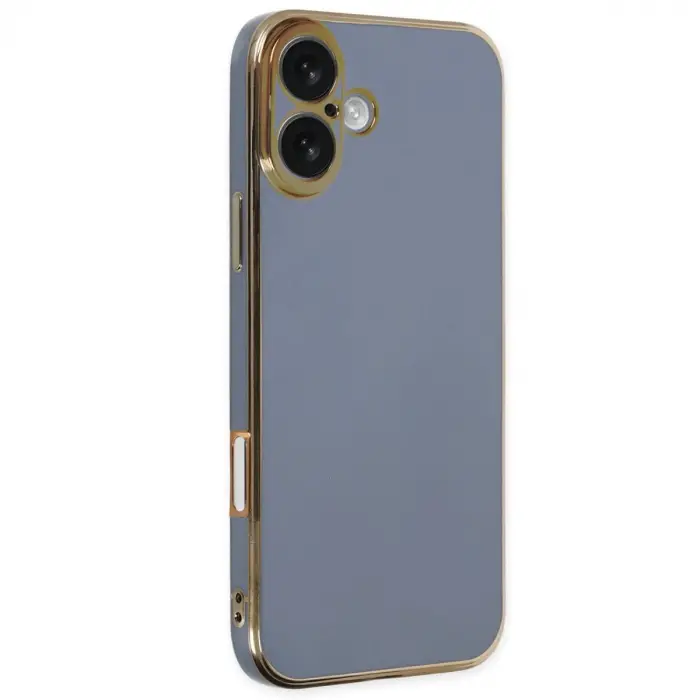 İphone 16 Kılıf Volet Silikon - Mavi