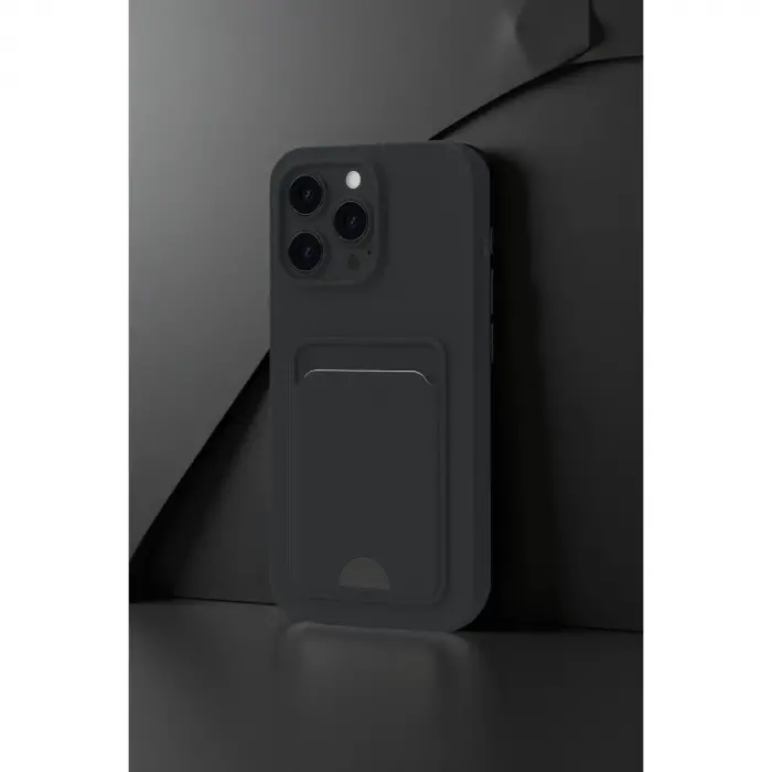 İphone 16 Plus Kılıf Kelvin Kartvizitli Silikon - Siyah