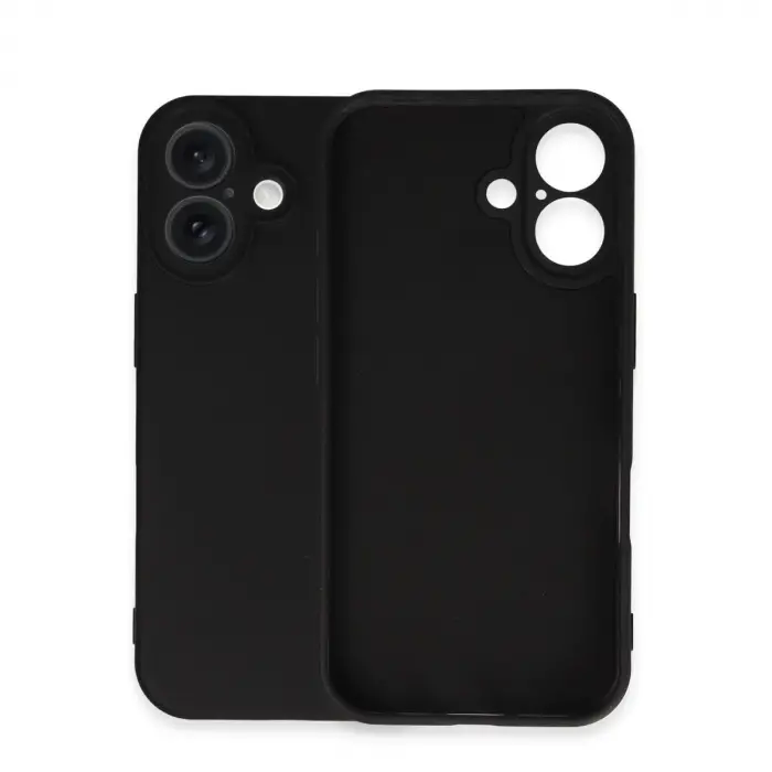 İphone 16 Plus Kılıf Nano İçi Kadife Silikon - Siyah