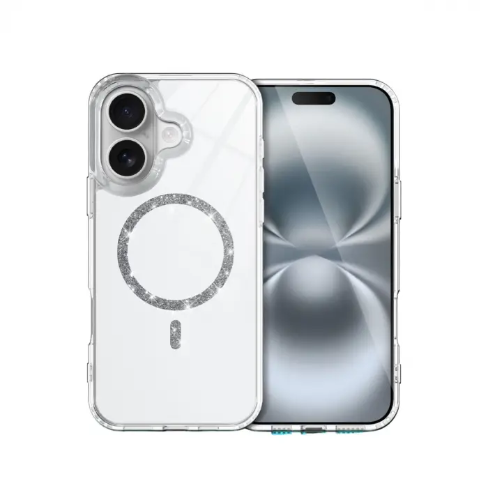 İphone 16 Plus Live Diamond Magsafe Kapak - Şeffaf