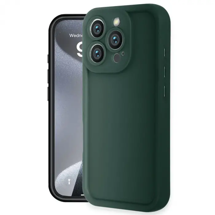 İphone 16 Pro Kılıf Viera Silikon - Koyu Yeşil