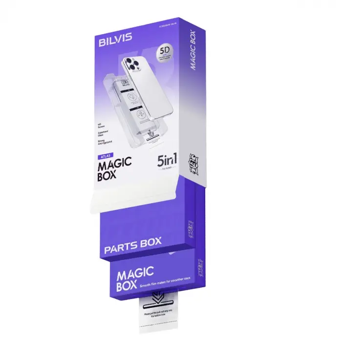 İphone 16 Pro Max Bilvis 5in1 3d Magic Cam Ekran Koruyucu - Siyah