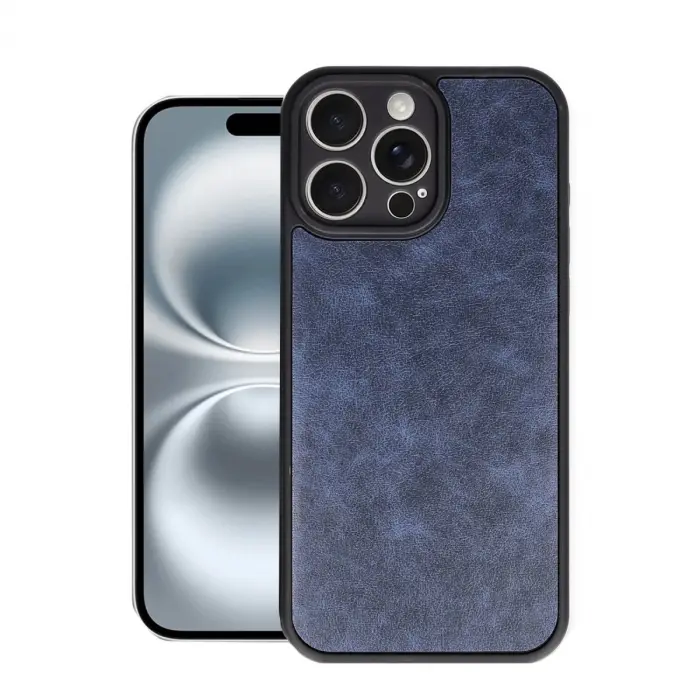 İphone 16 Pro Max Kılıf Aras Deri Kapak - Lacivert
