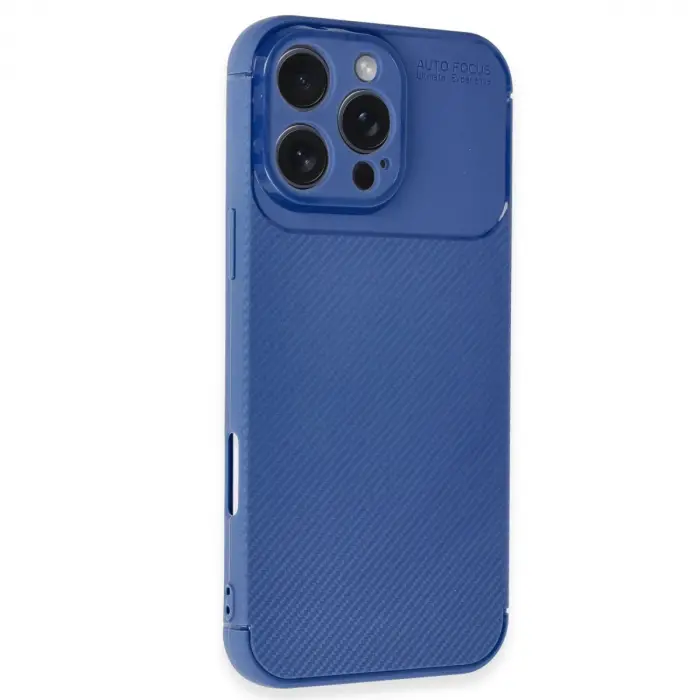 İphone 16 Pro Max Kılıf Auto Focus Karbon Kapak - Lacivert