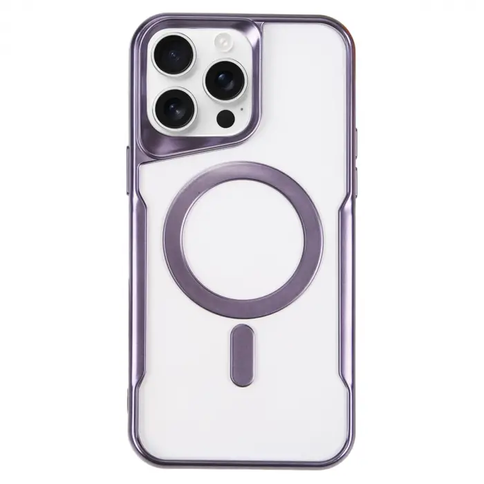 İphone 16 Pro Max Kılıf Boyi Magsafe Silikon Kapak - Derin Mor