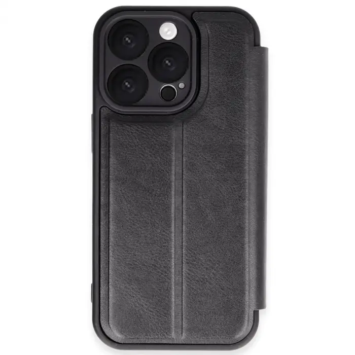 İphone 16 Pro Max Kılıf Flip Cover - Siyah