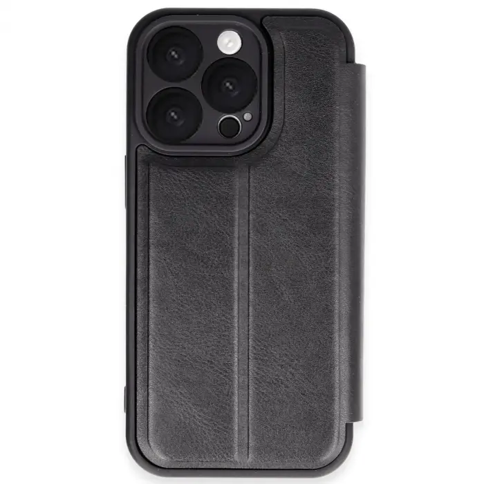 İphone 16 Pro Max Kılıf Flip Cover - Siyah
