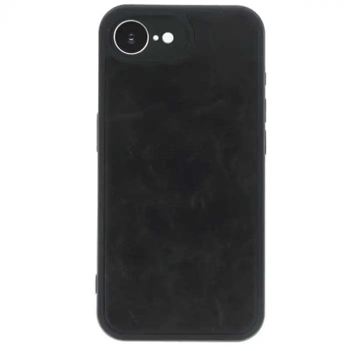 İphone 16e Kılıf Aras Deri Kapak - Siyah