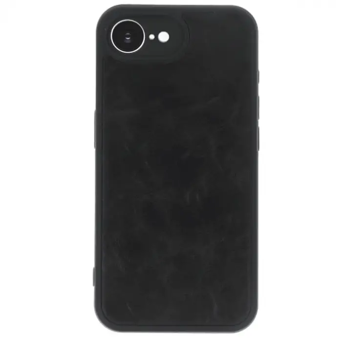İphone 16e Kılıf Aras Deri Kapak - Siyah