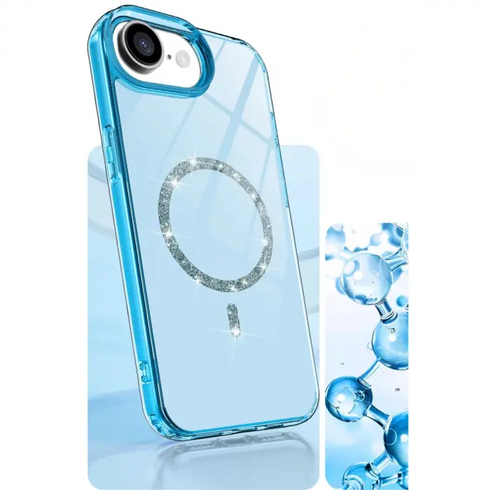İphone 16e Live Diamond Magsafe Kapak - Mavi