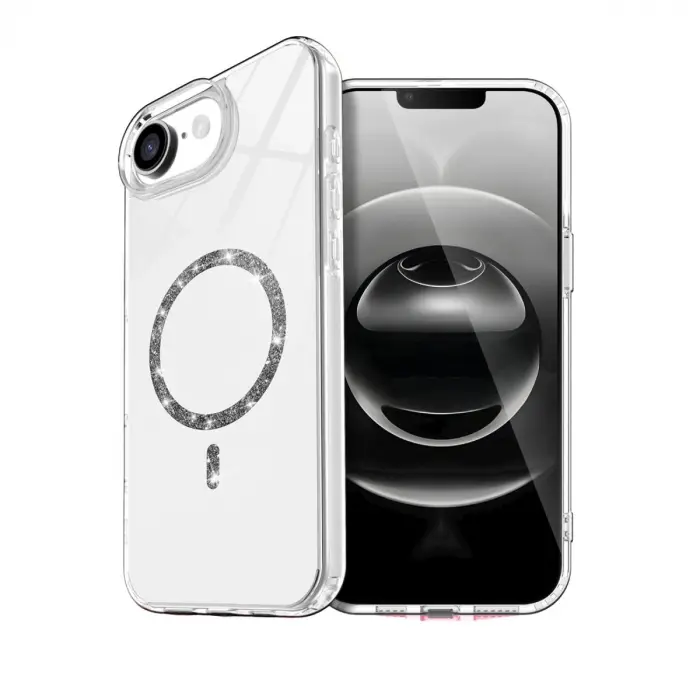 İphone 16e Live Diamond Magsafe Kapak - Şeffaf