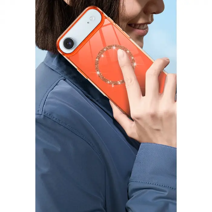 İphone 17 Air Live Diamond Magsafe Kapak - Pembe