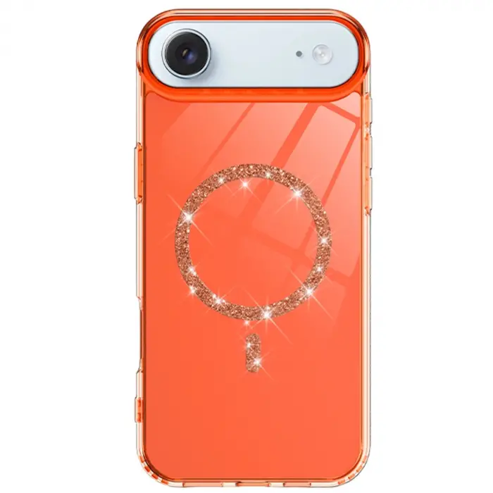 İphone 17 Air Live Diamond Magsafe Kapak - Turuncu