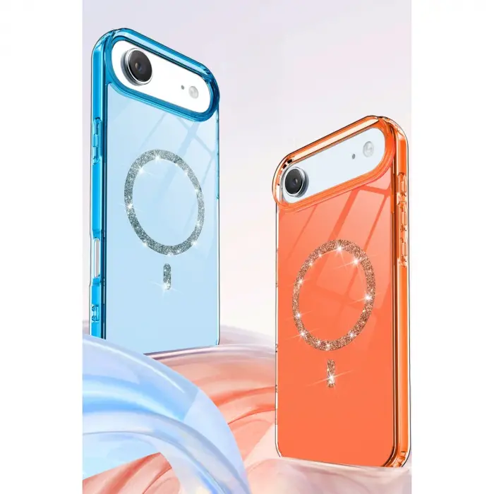 İphone 17 Air Live Diamond Magsafe Kapak - Turuncu
