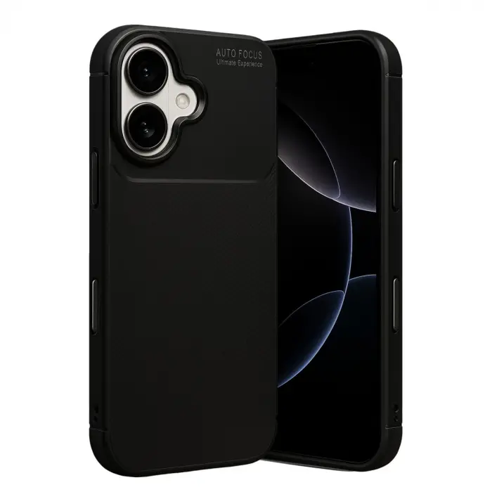 İphone 17 Auto Focus Karbon Kapak - Siyah
