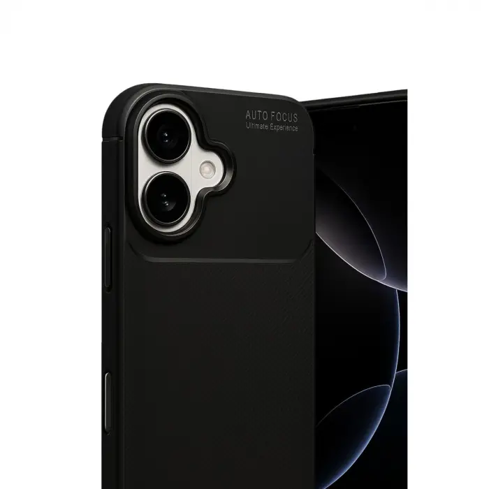 İphone 17 Auto Focus Karbon Kapak - Siyah