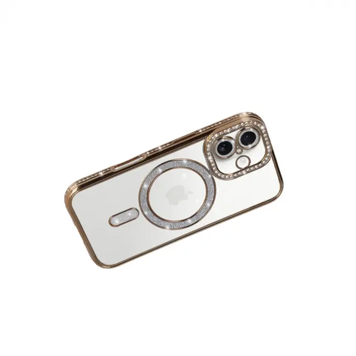 İphone 17 Joke Simli Magneticsafe Kılıf - Gold