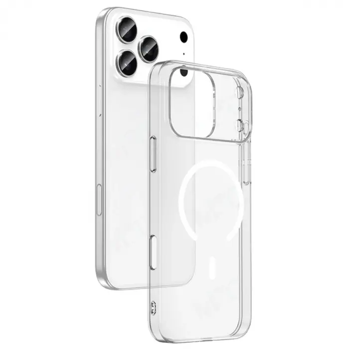 İphone 17 Pro Combo Sert Şeffaf Magsafe Kapak - Şeffaf