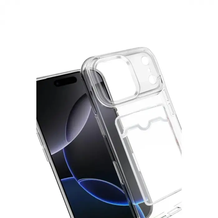 İphone 17 Pro Kart Şeffaf Silikon - Şeffaf