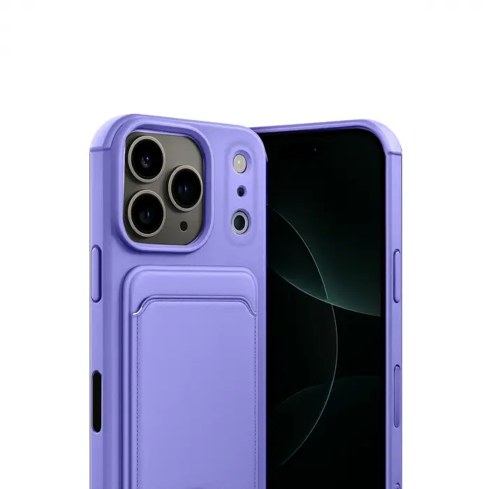 İphone 17 Pro Kelvin Kartvizitli Silikon - Lila