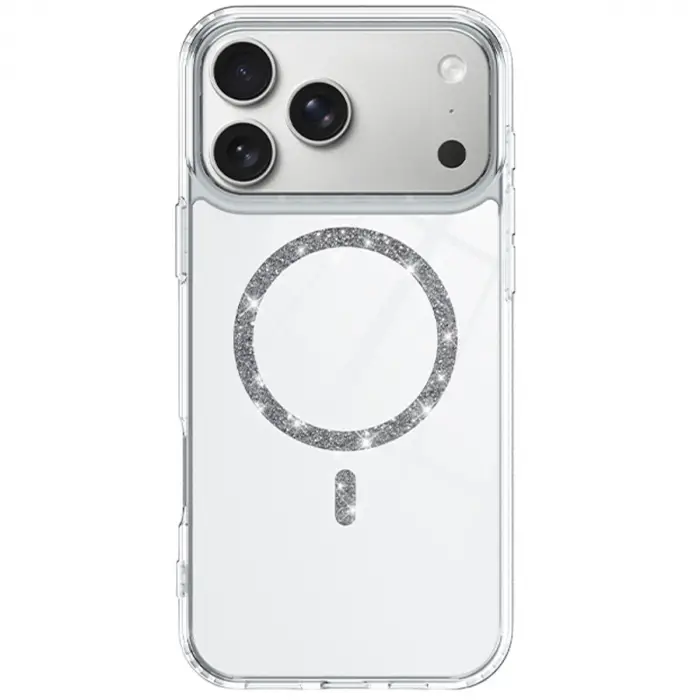 İphone 17 Pro Live Diamond Magsafe Kapak - Şeffaf