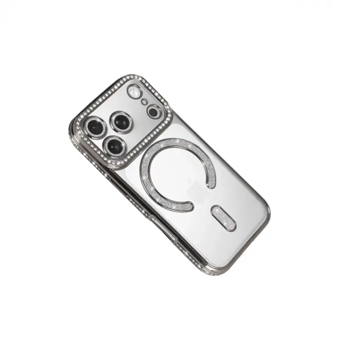 İphone 17 Pro Max Joke Simli Magneticsafe Kılıf - Gümüş
