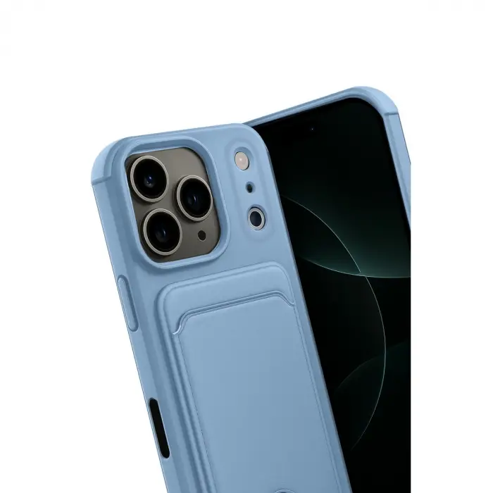 İphone 17 Pro Max Kelvin Kartvizitli Silikon - Mavi