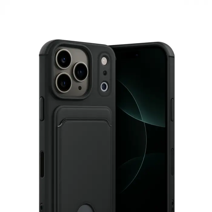 İphone 17 Pro Max Kelvin Kartvizitli Silikon - Siyah