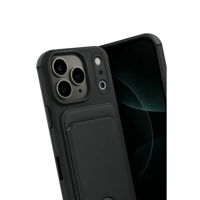 İphone 17 Pro Max Kelvin Kartvizitli Silikon - Siyah