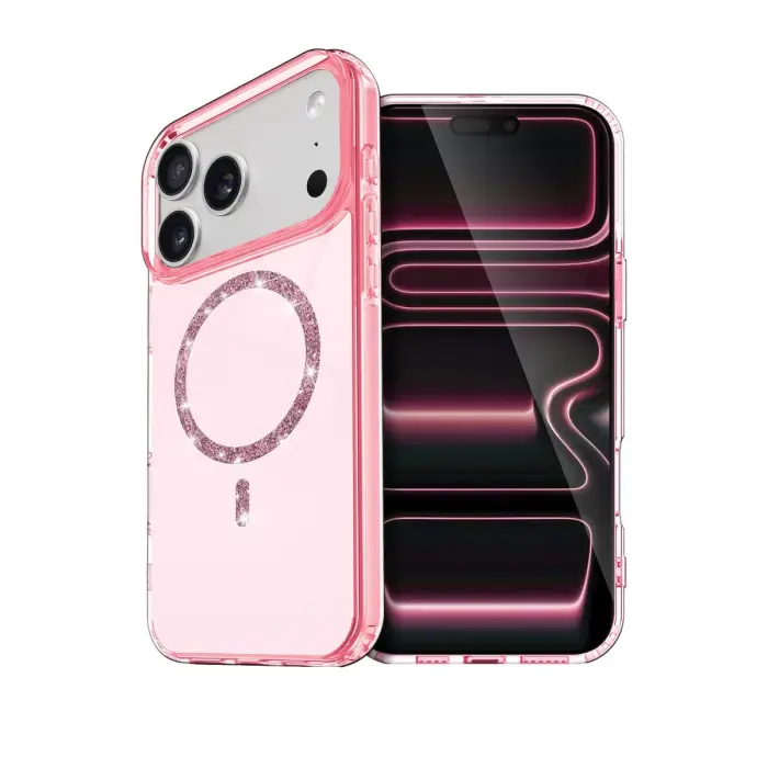İphone 17 Pro Max Live Diamond Magsafe Kapak - Pembe